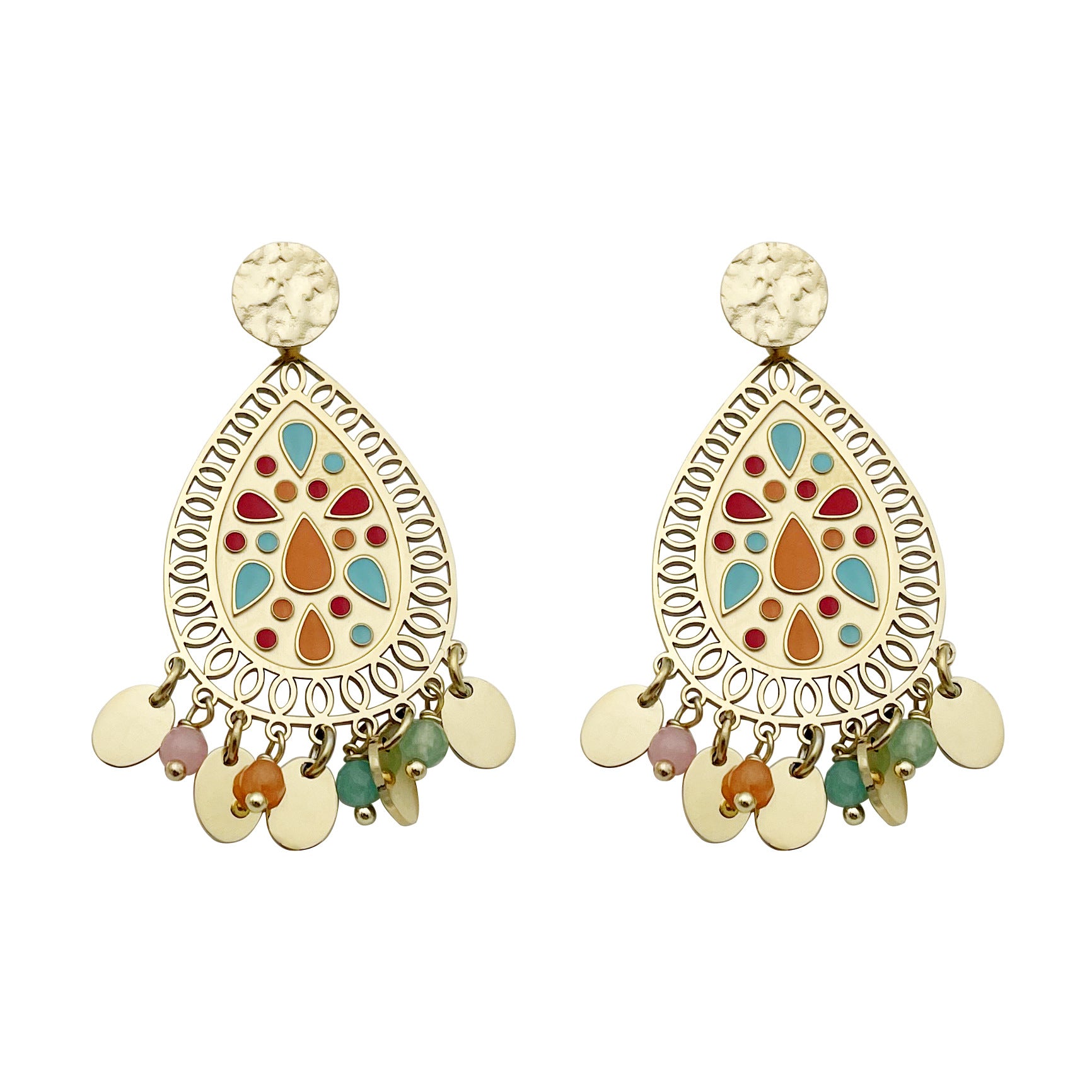Wholesale Crystal Tassel Drop Shape Stainless Steel Drip Oil Earrings